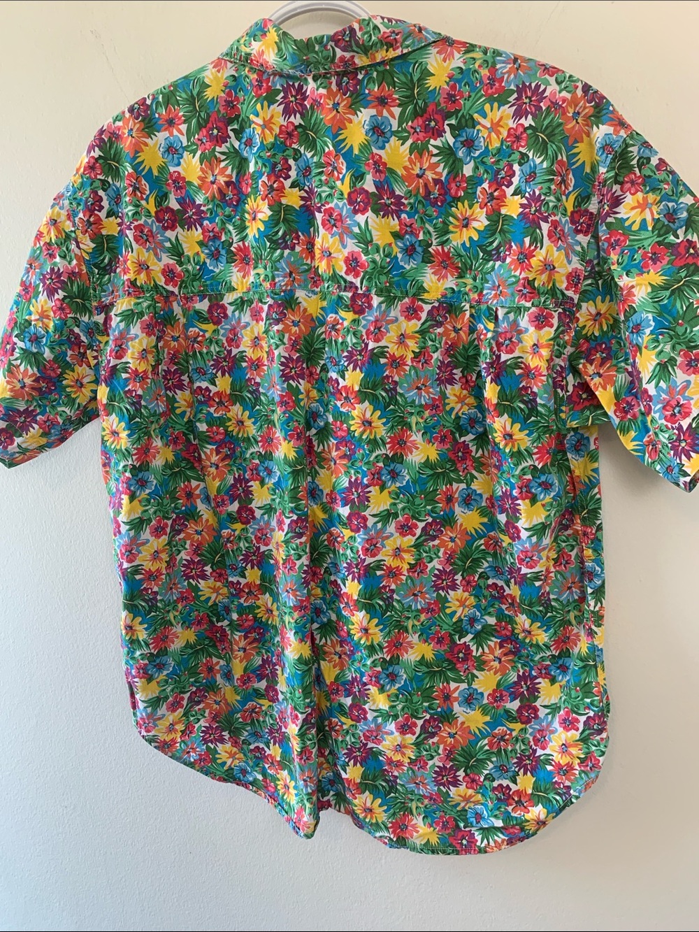 Vintage Liz Sport Short Sleeve Button Down Shirt 100% Cotton Bright Colorful - Picture 8 of 13